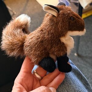 Folkmanis Fox finger puppet Plush Brown and White Small Pet Toy